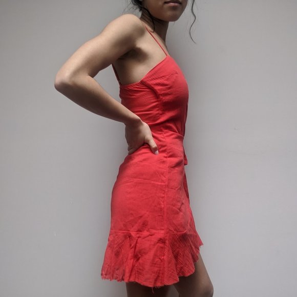 Princess Polly Dress | Red Wrap Dress - Picture 2 of 8